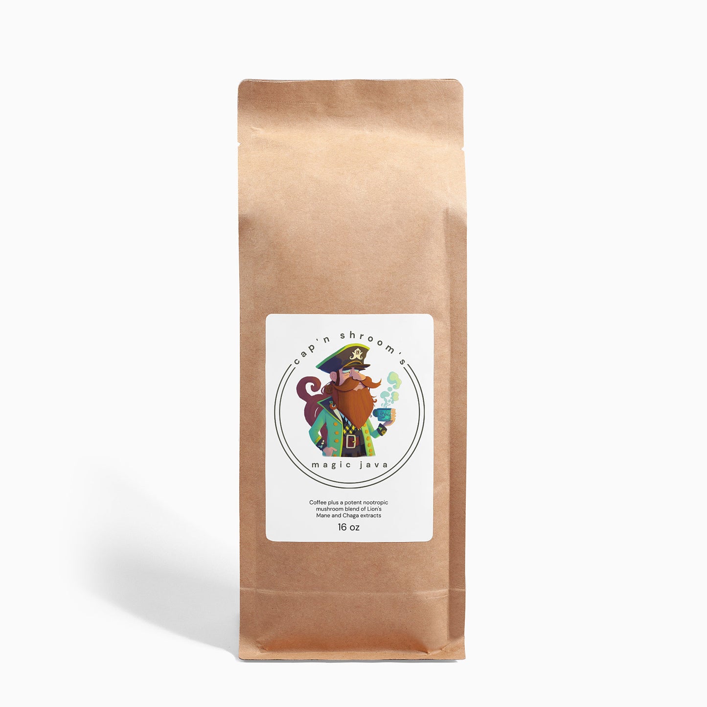 Cap'n Shroom's Magic Java - Lion’s Mane & Chaga Coffee - 16oz